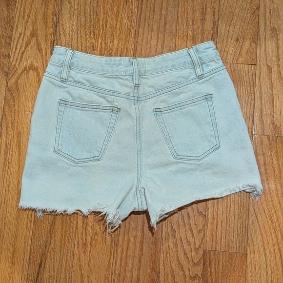 evidnt Los‎ Angeles size 25 light White/blue high waisted denim shorts (z1) - Picture 4 of 7